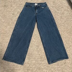 Princess Polly Blue Flare Wide-Leg Jeans